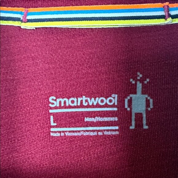 Smartwool Burgundy Quarter-Zip Pullover Size Men's Large - Picture 3 of 7